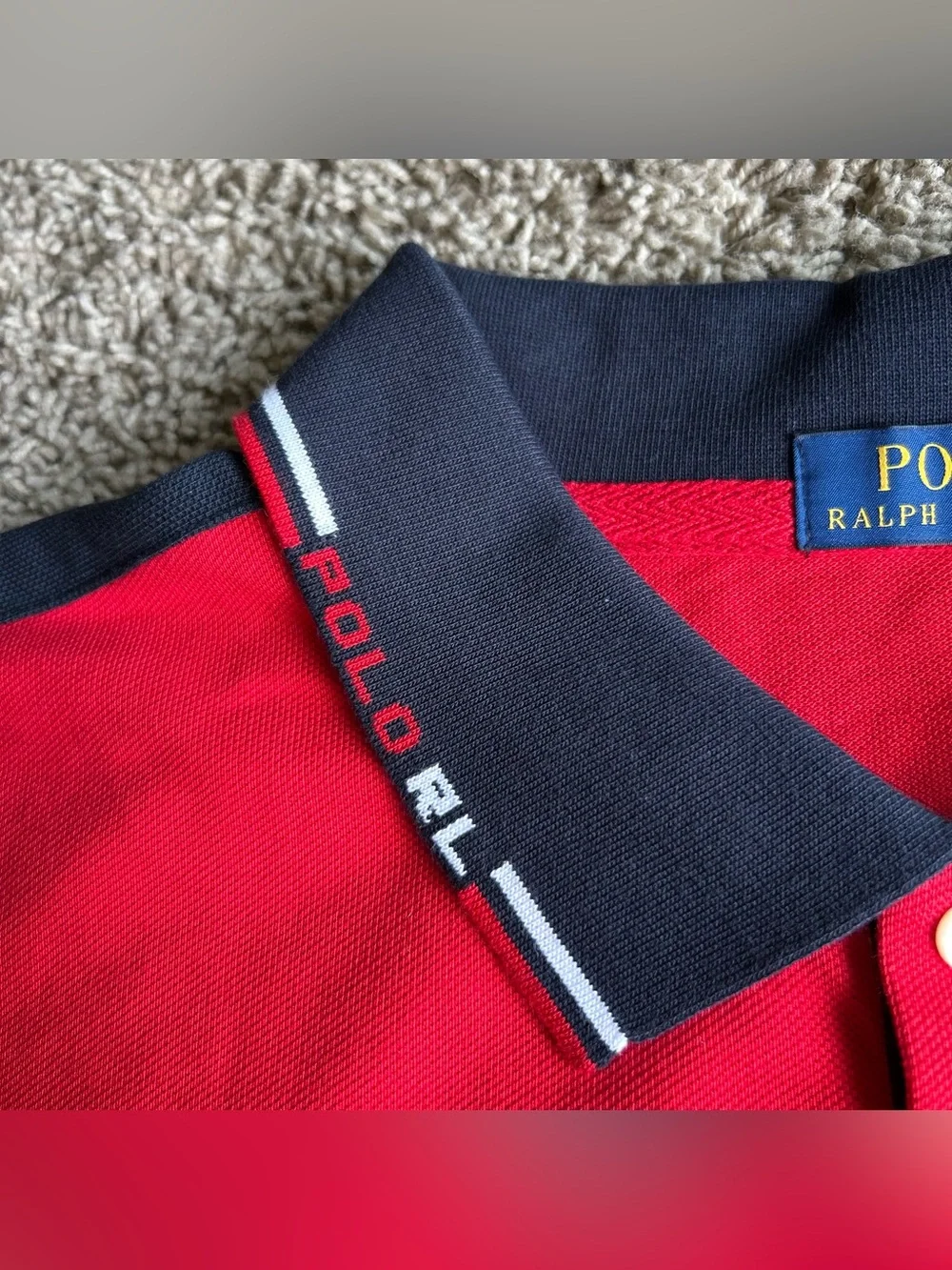 NWT Polo Ralph Lauren Shirt Mens 4XL TALL Red/Blue Side Panel Signature Big Pony
